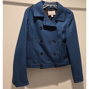 Old Navy Moto Coat Blue Classic Double Breasted Wool-Blend Women’s‎ Size M